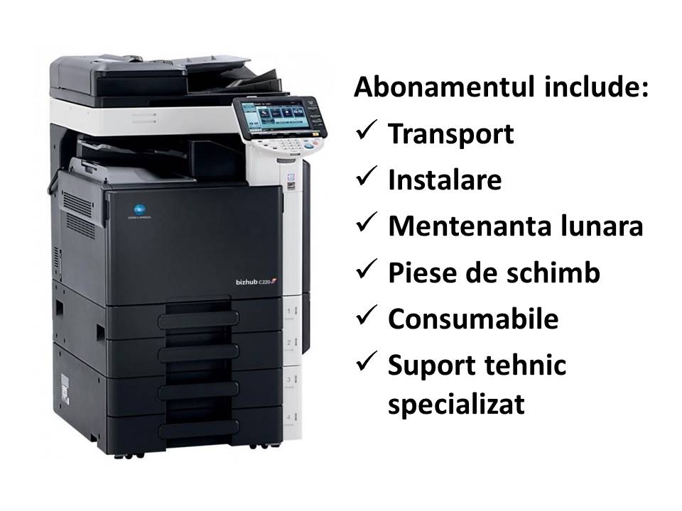 Konica Minolta C220 - Inchiriere Copiator Multifunctional A3 Color 22 pag/min