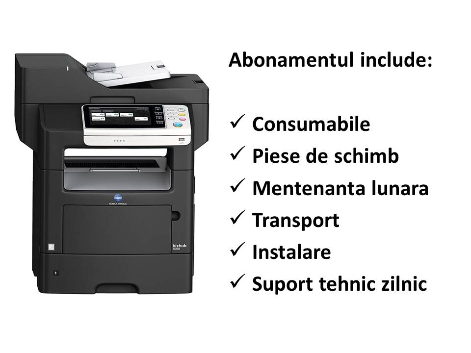 Konica Minolta 4050 - Inchiriere Copiator Multifunctional A4 Alb-Negru 40 pag/min